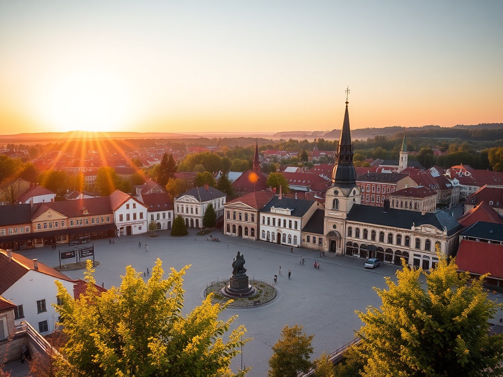 Zamek Krzyżacki w Człuchowie – ruiny historycznej budowli na tle zieleni i nieba