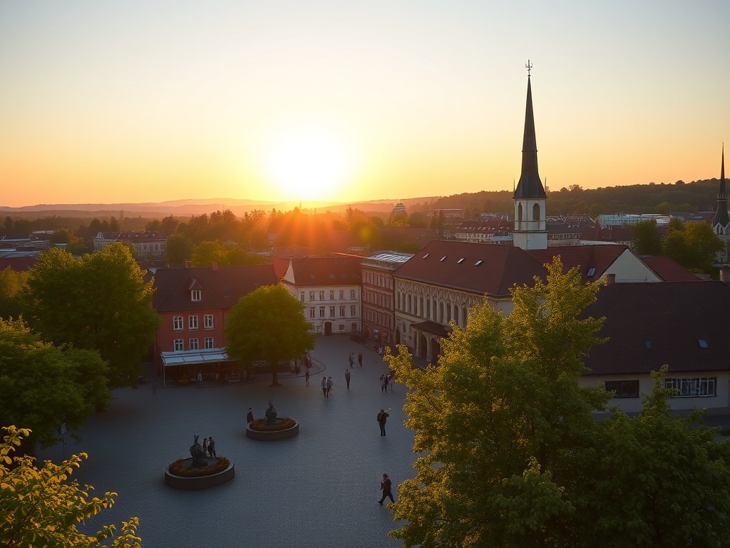Zamek Krzyżacki w Człuchowie w otoczeniu zieleni podczas majówki