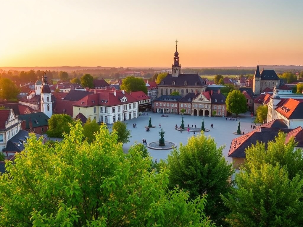 Widok na Zamek Krzyżacki w Człuchowie podczas wiosennego dnia